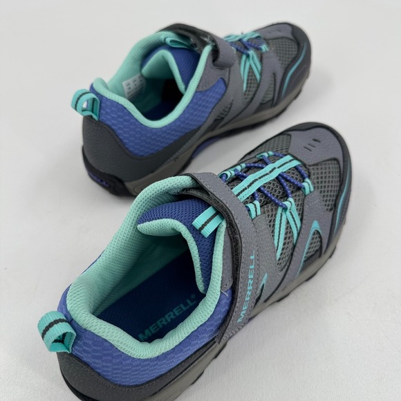 Merrel WOMENS Gray Green Purple Leather Lace Up Hiking Shoes Sneakers SIZE 7 - Picture 14 of 15